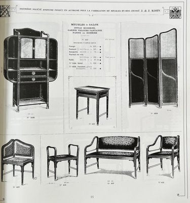 Art Nouveau Armchair Chairs by Otto Wagner for Jacob & Josef Kohn, 1890s, Set of 2-ZNO-1777519