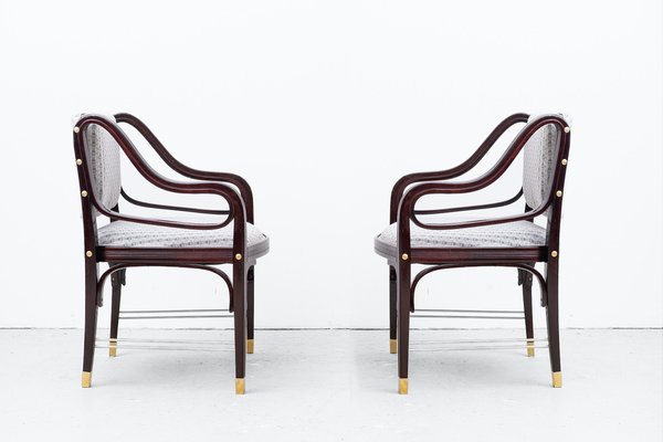 Art Nouveau Armchair Chairs by Otto Wagner for Jacob & Josef Kohn, 1890s, Set of 2-ZNO-1777519