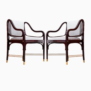 Art Nouveau Armchair Chairs by Otto Wagner for Jacob & Josef Kohn, 1890s, Set of 2-ZNO-1777519