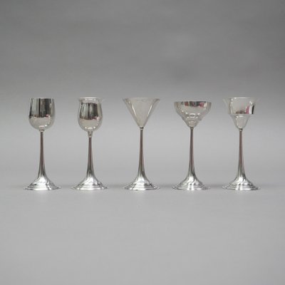 Art Nouveau Art Deco 830 Wilken Silver Cups, 1890s, Set of 6-RST-1371913