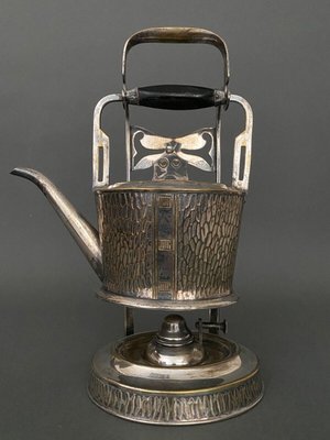 Art Nouveau Arts and Crafts GBN Samovar in Silver Metal, 1890s-QKG-1795372