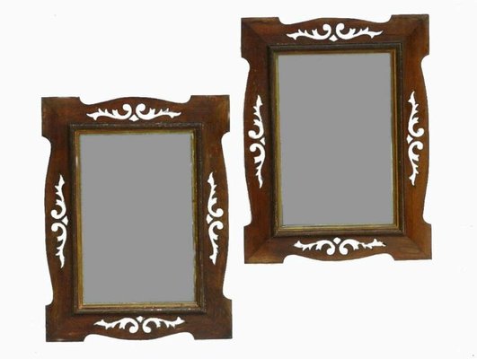 Art Nouveau Arts & Crafts French Mirrors, 1920s, Set of 2-ARU-2016833