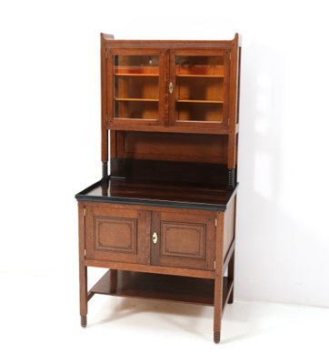 Art Nouveau Arts & Crafts Oak Cupboard by Jac. Van Den Bosch for T Binnenhuis, 1890s-MY-1432093