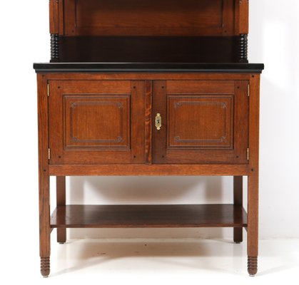 Art Nouveau Arts & Crafts Oak Cupboard by Jac. Van Den Bosch for T Binnenhuis, 1890s-MY-1432093