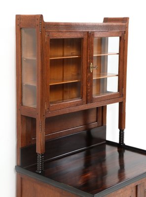 Art Nouveau Arts & Crafts Oak Cupboard by Jac. Van Den Bosch for T Binnenhuis, 1890s-MY-1432093