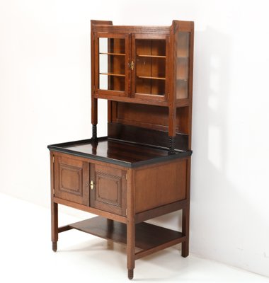 Art Nouveau Arts & Crafts Oak Cupboard by Jac. Van Den Bosch for T Binnenhuis, 1890s-MY-1432093