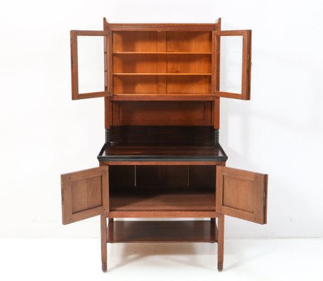 Art Nouveau Arts & Crafts Oak Cupboard by Jac. Van Den Bosch for T Binnenhuis, 1890s-MY-1432093