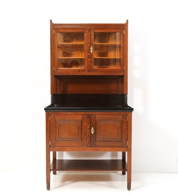 Art Nouveau Arts & Crafts Oak Cupboard by Jac. Van Den Bosch for T Binnenhuis, 1890s-MY-1432093