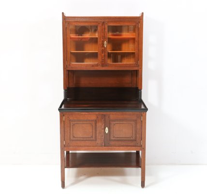 Art Nouveau Arts & Crafts Oak Cupboard by Jac. Van Den Bosch for T Binnenhuis, 1890s-MY-1432093