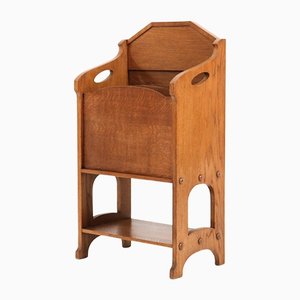 Art Nouveau Arts & Crafts Oak Magazine Rack, 1900s-MY-1194041