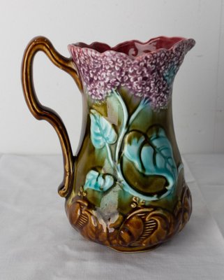 Art Nouveau Barbotine Pitcher from Manufacture d'Onnaing, 1900s-RIU-1342459