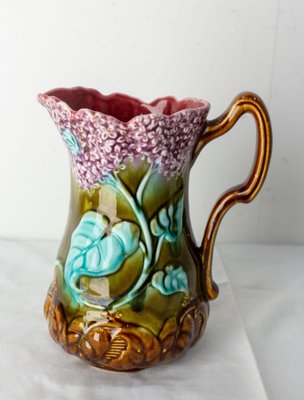 Art Nouveau Barbotine Pitcher from Manufacture d'Onnaing, 1900s-RIU-1342459