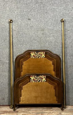 Art Nouveau Bed with Stylized Decor, 1890s-MWB-1785180