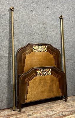 Art Nouveau Bed with Stylized Decor, 1890s-MWB-1785180