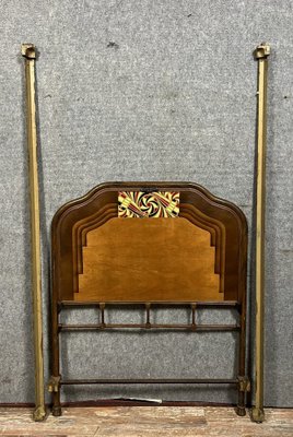 Art Nouveau Bed with Stylized Decor, 1890s-MWB-1785180