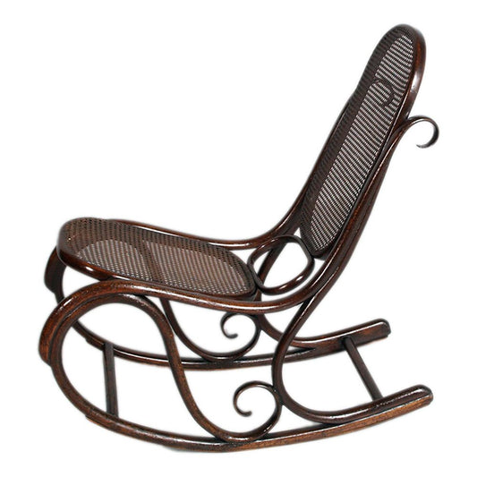 Art Nouveau Beech and Woven Rocking Chair by Jacob & Josef Kohn, 1910s