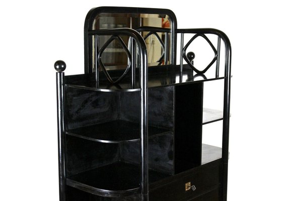 Art Nouveau Black Display Cabinet attributed to Josef Hoffmann for Thonet, 1905-TQA-1796927