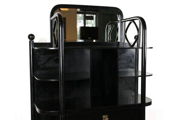 Art Nouveau Black Display Cabinet attributed to Josef Hoffmann for Thonet, 1905-TQA-1796927