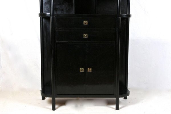 Art Nouveau Black Display Cabinet attributed to Josef Hoffmann for Thonet, 1905-TQA-1796927