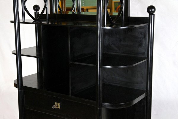 Art Nouveau Black Display Cabinet attributed to Josef Hoffmann for Thonet, 1905-TQA-1796927