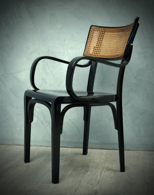 Art Nouveau Black Wood and Vienna Straw Chair, 1910s-UH-875743