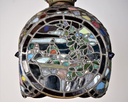 Art Nouveau Bleiglas Ceiling Lamp-VA-1167905