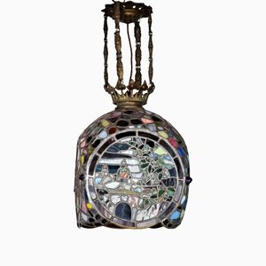 Art Nouveau Bleiglas Ceiling Lamp-VA-1167905