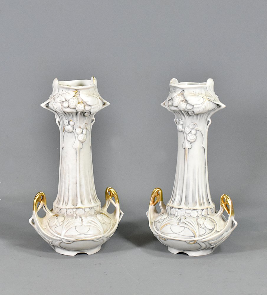 Art Nouveau Bohemia Vases from Royal Dux, 1920s, Set of 2