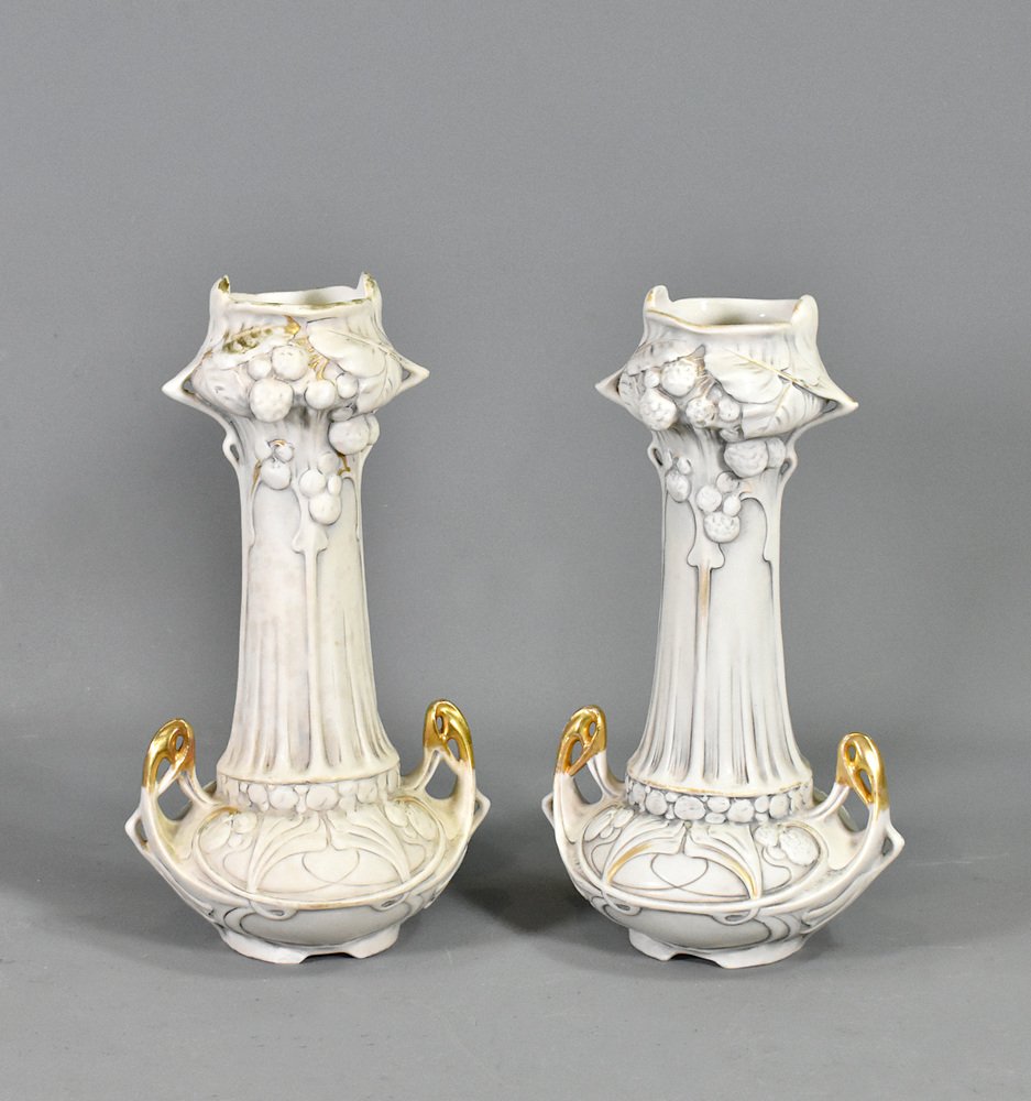 Art Nouveau Bohemia Vases from Royal Dux, 1920s, Set of 2