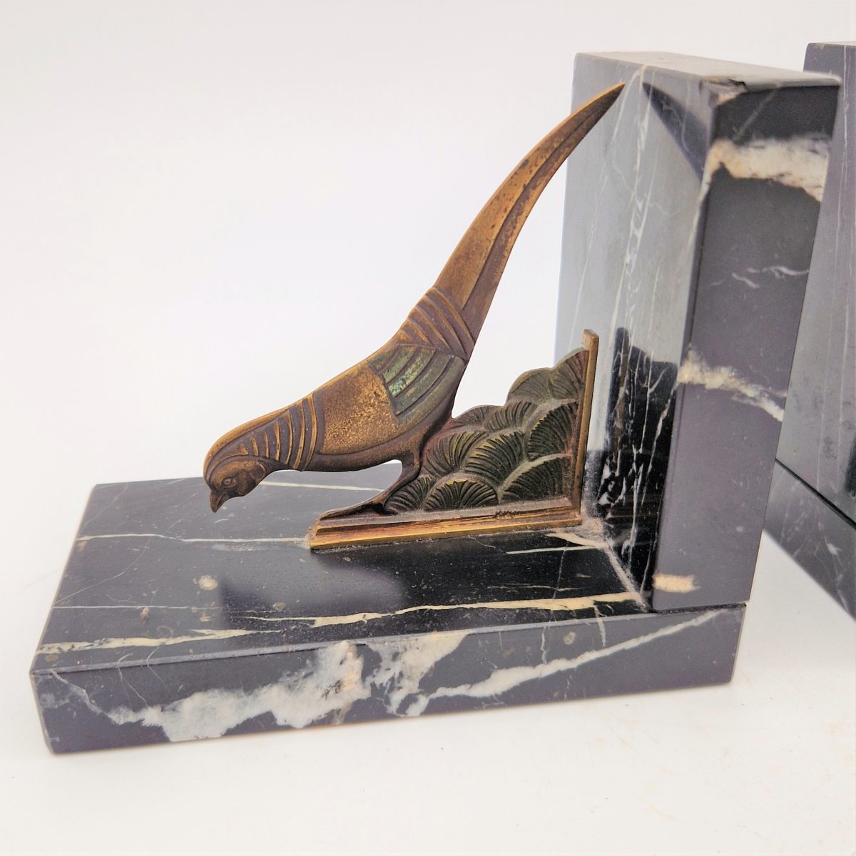 Art Nouveau Bookends with Marble Bases, 1910s, Set of 2