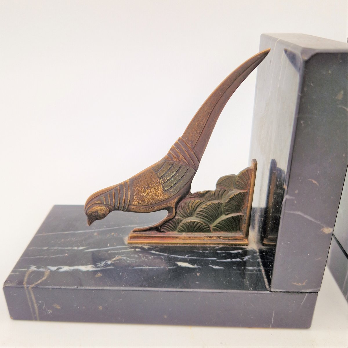 Art Nouveau Bookends with Marble Bases, 1910s, Set of 2