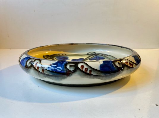 Art Nouveau Bowl in Hand-Glazed Ceramic from Annashåb, 1920s-LCR-1239204