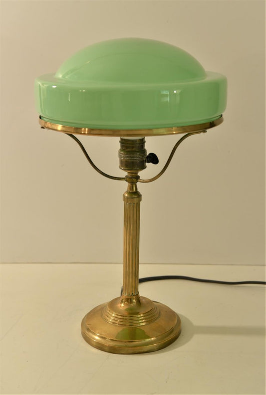 Art Nouveau Brass and Glass Table Lamp from Jugendstil, Sweden, 1920s