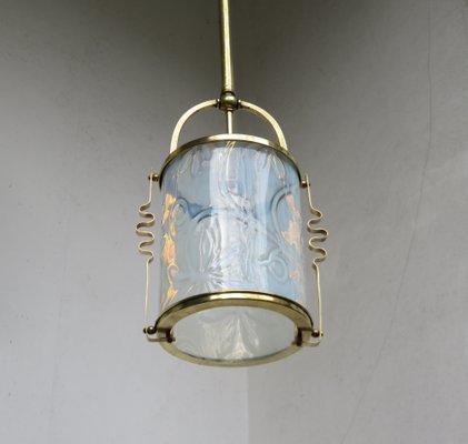 Art Nouveau Brass Ceiling Light-EY-1175416