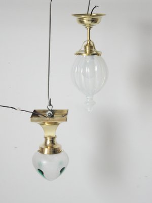 Art Nouveau Brass Ceiling Light, Former Czechoslovakia, 1920s-IND-1760172