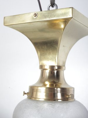 Art Nouveau Brass Ceiling Light, Former Czechoslovakia, 1920s-IND-1760172