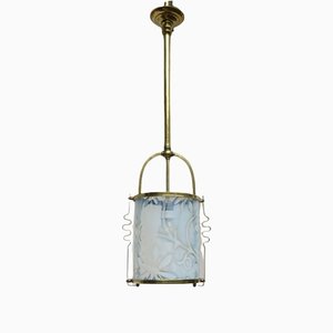 Art Nouveau Brass Ceiling Light-EY-1175416