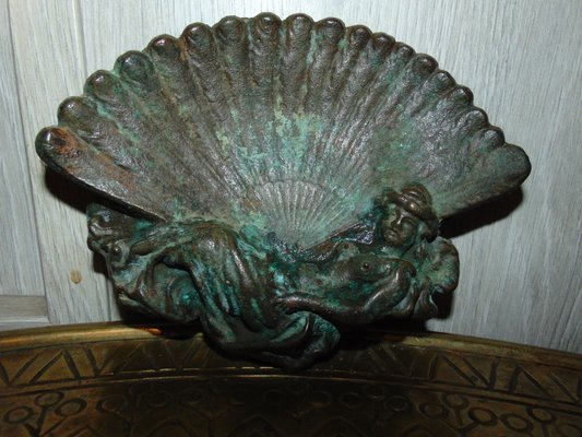 Art Nouveau Brass Fan Ashtray-CAQ-1454585