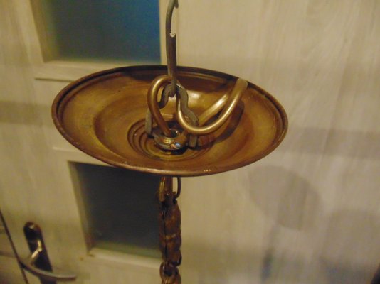 Art Nouveau Brass Lamp-CAQ-1020406