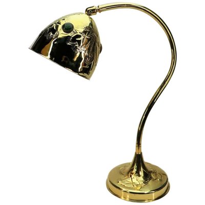 Art Nouveau Brass Table Lamp with Glass Cabochons, 1910-VDW-885980