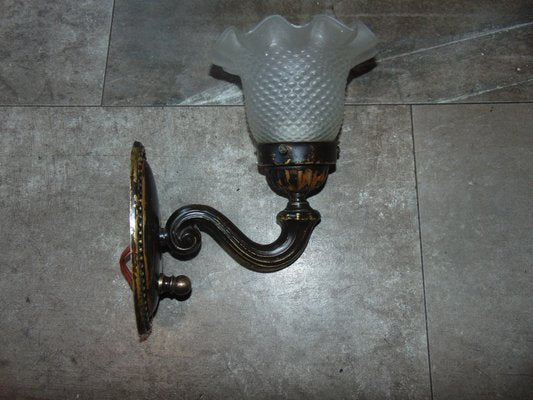 Art Nouveau Brass Wall Lamp-CAQ-999086