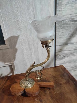 Art Nouveau Brass Wall Lamp, 1890s-CAQ-1762431