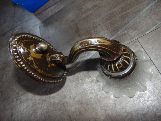 Art Nouveau Brass Wall Lamp-CAQ-999086