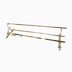 Art Nouveau Brass Wall Rack, 1920s-JUZ-1290952