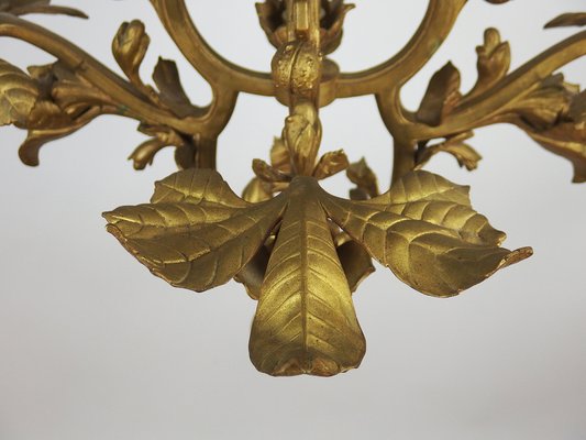 Art Nouveau Bronze Chandelier, 1890s-LW-1804606