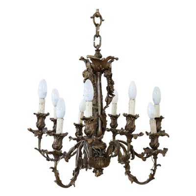 Art Nouveau Bronze Chandelier, 1900s-DCO-954096