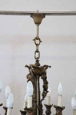 Art Nouveau Bronze Chandelier, 1900s-DCO-954096