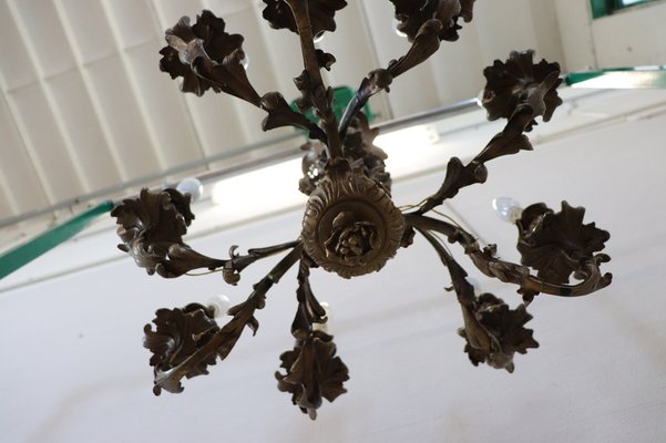 Art Nouveau Bronze Chandelier, 1900s-DCO-954096