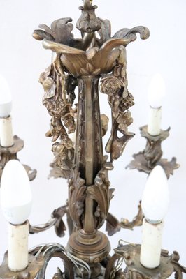 Art Nouveau Bronze Chandelier, 1900s-DCO-954096