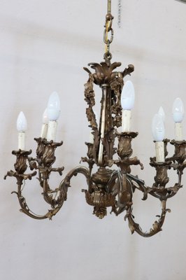 Art Nouveau Bronze Chandelier, 1900s-DCO-954096